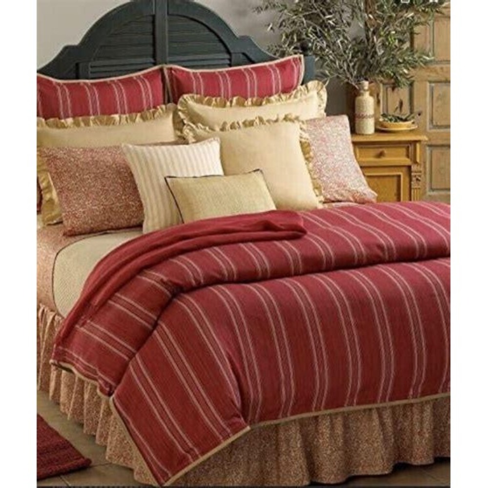 Ralph Lauren San Luca Red Striped Seychelles Heavy Comforter F/Q